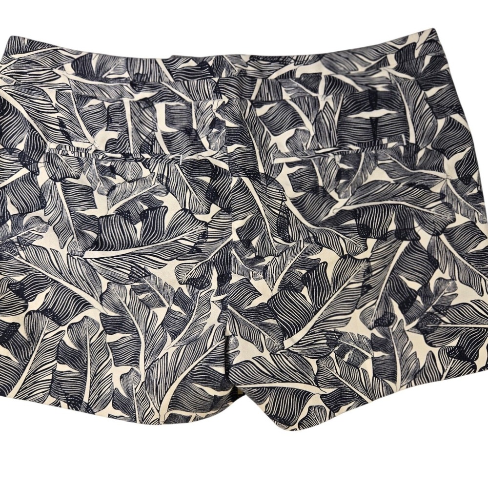 Banana Republic Hampton Fit Shorts 4 Nvy White Palm Leaf Tropical Cotton Stretch - Picture 4 of 7